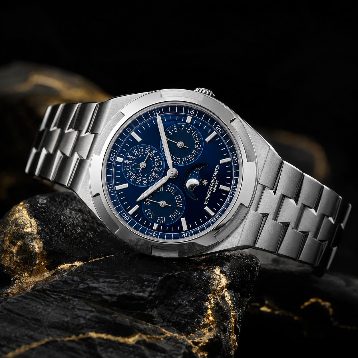 Vacheron Constantin Overseas Perpetual Calendar White Gold Blue Dial
