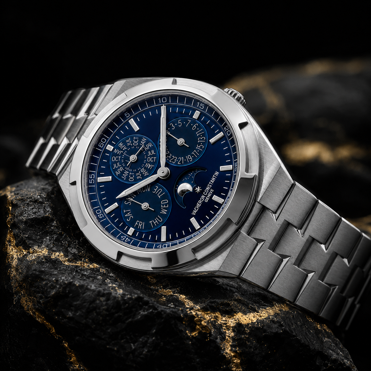 Vacheron Constantin Overseas Perpetual Calendar White Gold Blue Dial